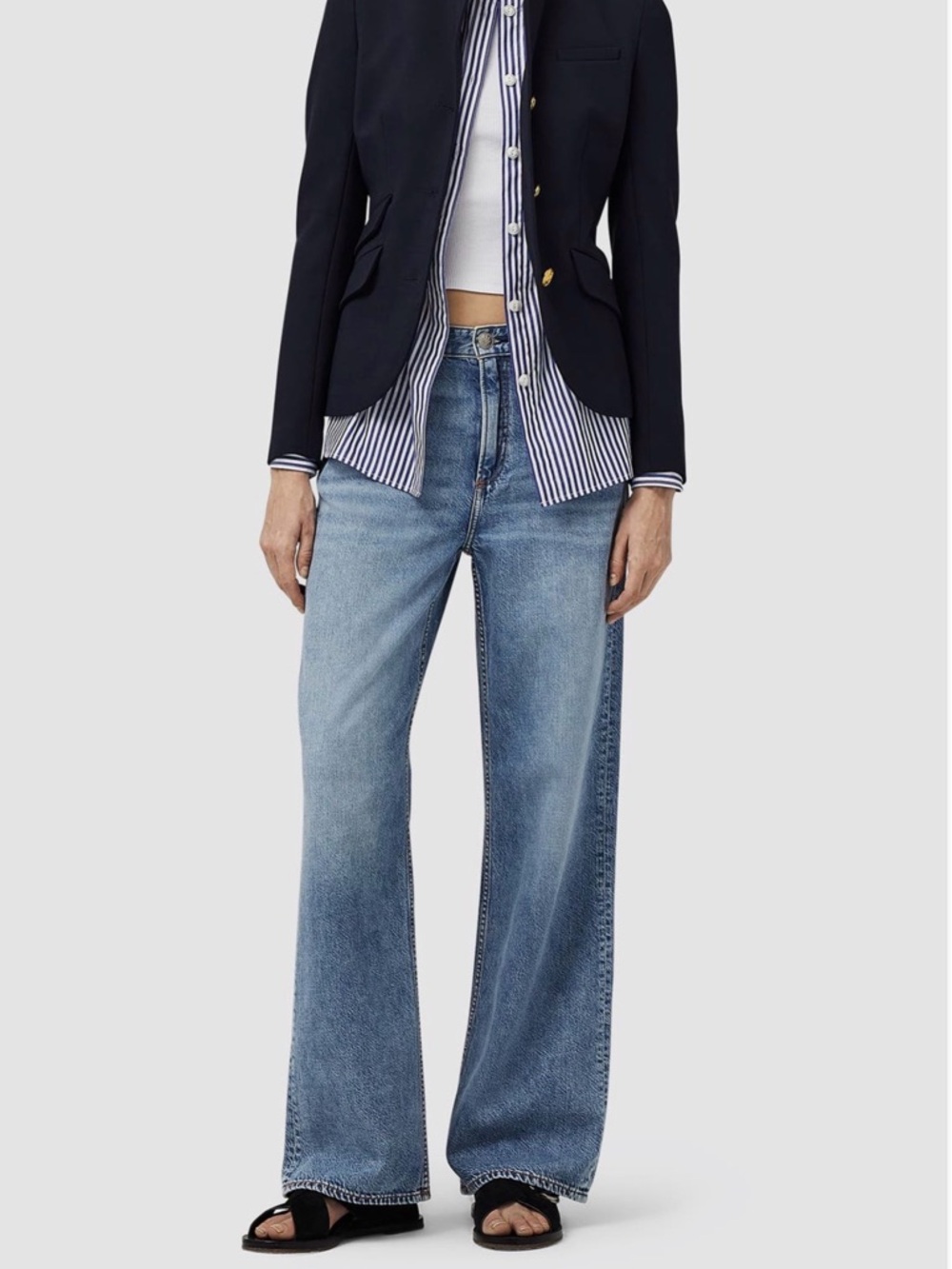 rag & bone Light Blue Wide-Leg Jeans